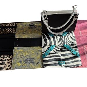 MICHE Classic Black Bag with 4 Detachable Fronts: Zebra,Cheetah Hope,Pink Pebble